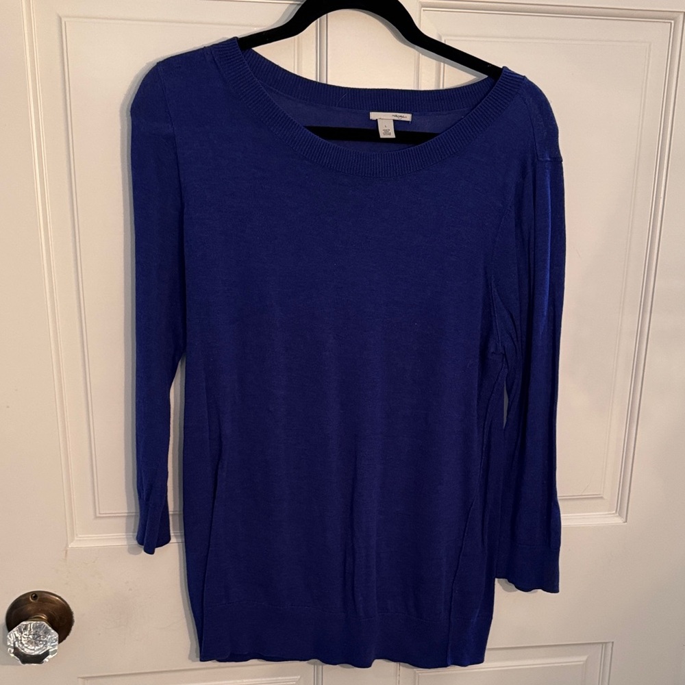 Halogen Royal Blue 3/4 Sleeve Sweater